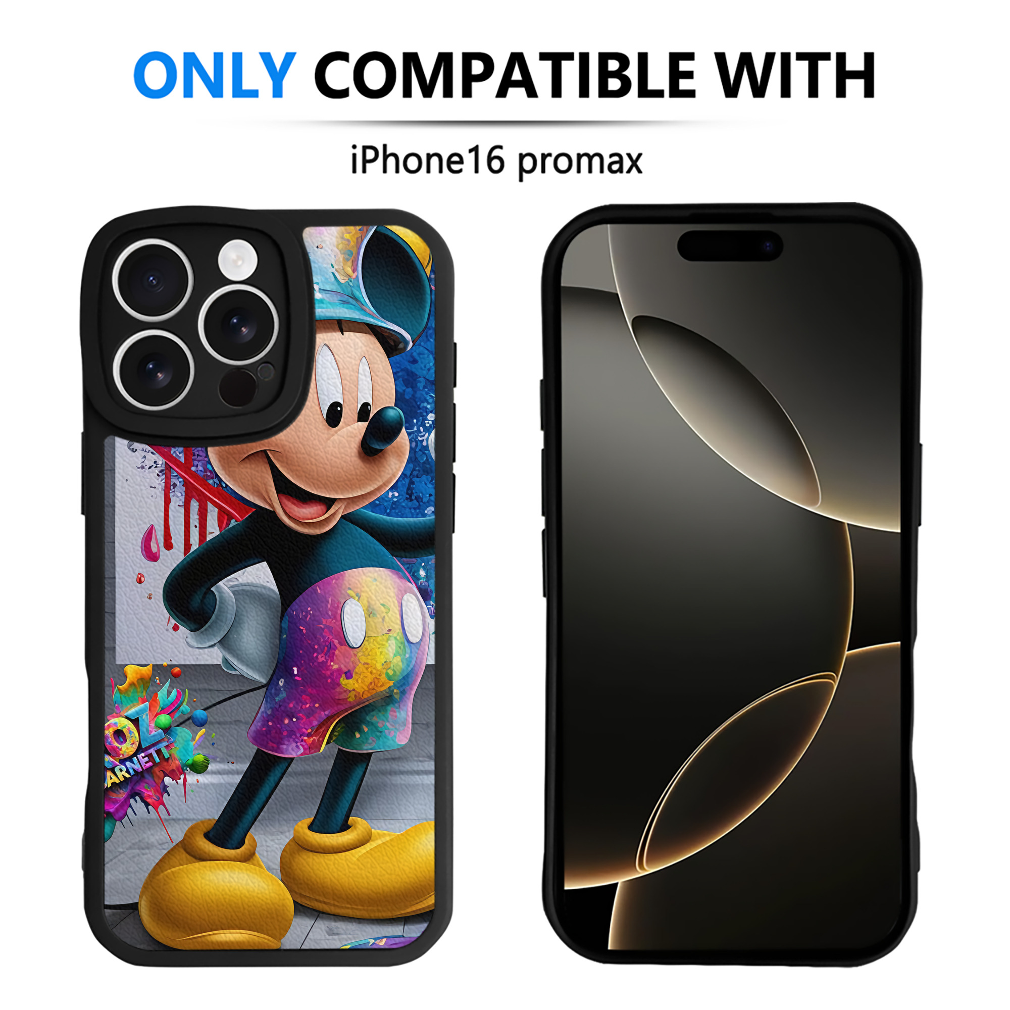 （画像用） ミッキーマウス Mickey Mouse 【iPhone 16シリーズ対応】シリコンスマホケース（レザー調） 材質：シリコン